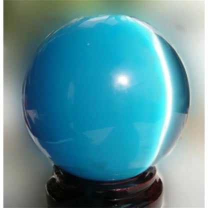 40mm Blue Cat's-eye Opal Natural Quartz Crystal Healing Stone Ball Sphere Decor