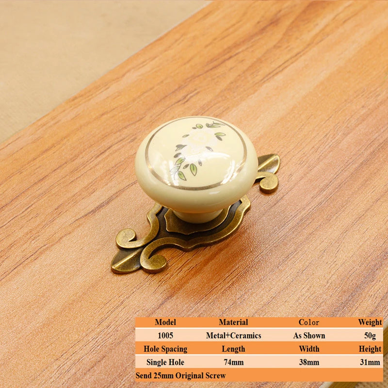 LSTABAN New Chinese Modern Simple Drawer Cupboard Wardrobe Wine Cabinet Bookcase Ceramic Single Hole Zinc Alloy Round Handle