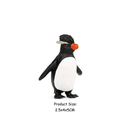 Simulation Penguin Models Figurines,Antarctic Set with Different Varieties of Penguin Cub Ocean Animal Model Cake Toppers Gift