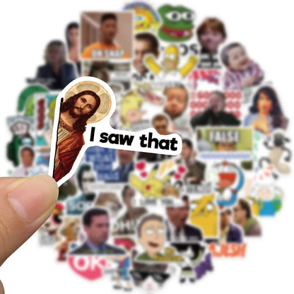 10/30/50Pcs Funny Character Meme Stickers For Girls Laptop Graffiti Phone Suitcase Waterproof Decoration Toy Decal