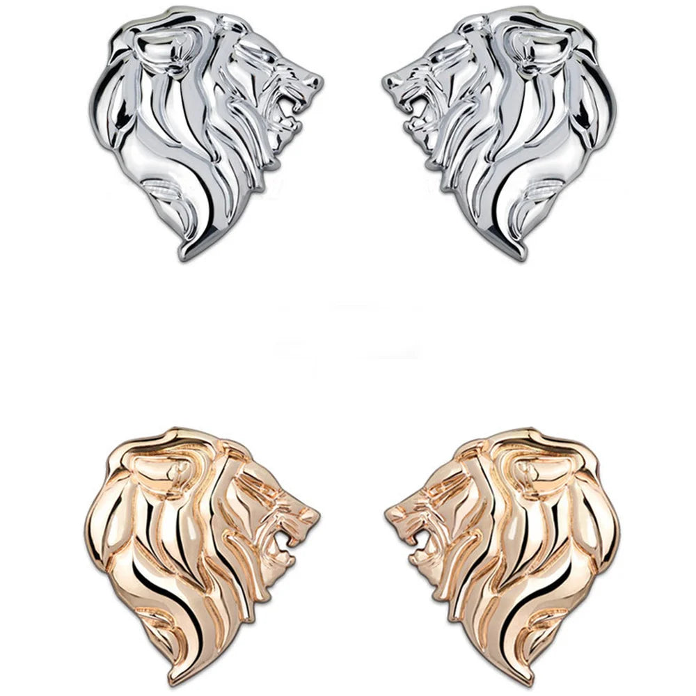 DSYCAR 1Pcs Badge Logo Car Sticker Reflective Decal Auto Decoration Badge Motorcycle Lion Head Emblem 3D Metal Windshield New