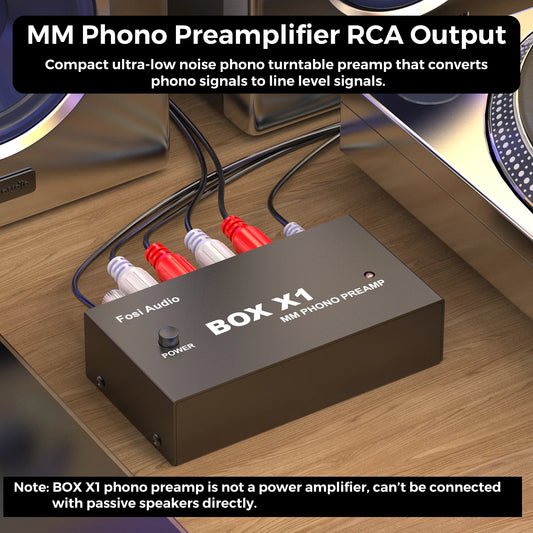 Fosi Audio BOX X1 Phono Preamp for Turntable Phonograph Preamplifier Mini Stereo Audio HiFi With Headphone Amplifier