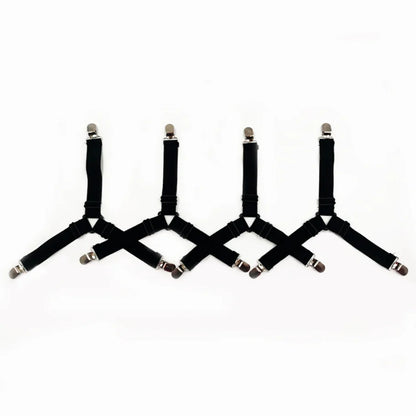 4PCS/Set Elastic Bed Sheet Grippers Adjustable Belt Fastener Clips Mattress Cover Blankets Holder Sofa Fixation Organize Gadgets