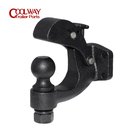 Matte Black Pintle Hook Hitch 2"  50mm Ball Towing Heavy Duty 5 TON Car Towbar RV Parts Camper Caravan Motorhome Accessories