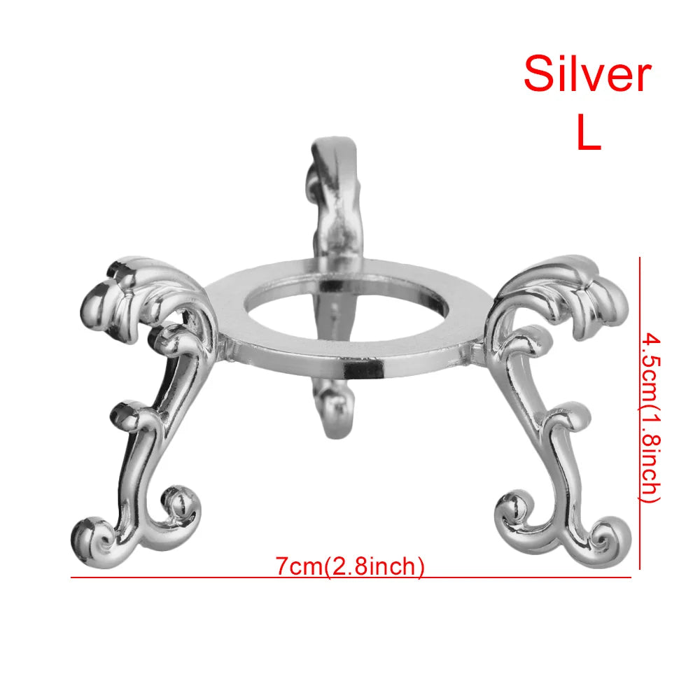 1 PC Figurine Crystal Ball Base Handicraft Desktop Ornaments Photography Props Display Stand Sphere Stone Support Wooden Holder