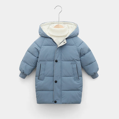 Kids Down Long Outerwear Winter Autumn Teen Cotton Clothes Boys Girls Cotton-Padded Parka Coats Big Children Thicken Warm Jacket