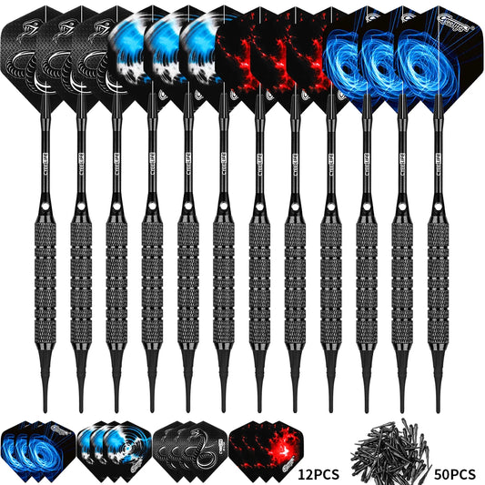 CyeeLife 18/22g Soft Tip Darts Set Professional For Plastic Electronic Dartboard Indoor Dartboard Game Family 9PCS 12PCS