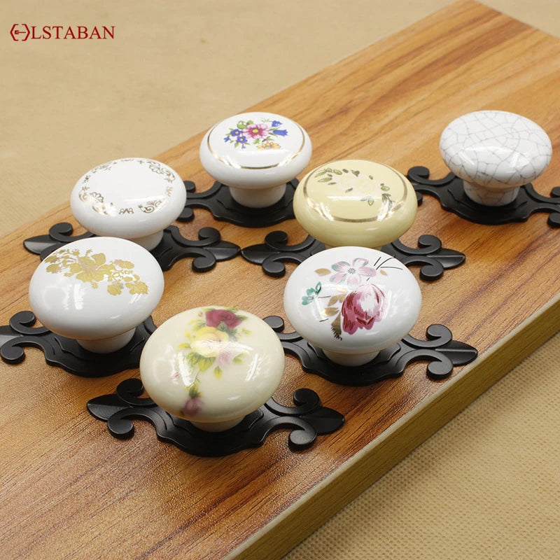 LSTABAN New Chinese Modern Simple Drawer Cupboard Wardrobe Wine Cabinet Bookcase Ceramic Single Hole Zinc Alloy Round Handle