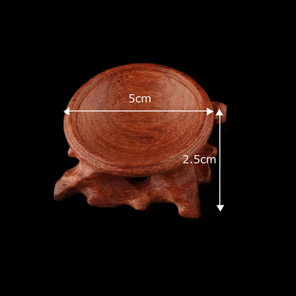 1 PC Figurine Crystal Ball Base Handicraft Desktop Ornaments Photography Props Display Stand Sphere Stone Support Wooden Holder