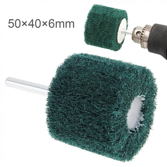 6MM Shank Flap Fiber Grinding Head Wheel Abrasive Mini Brush Drill Scouring Pad Nylon Polishing Grind Head Tool For Metal Clean