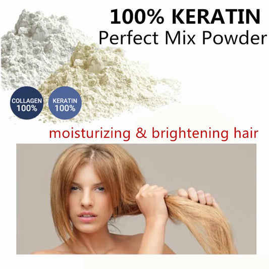 SowSmile 100% Keratin Collagen Silk Natural Moisturizing Repair Hair Scalp Care Vitamins Treatment Perfect Mix Serum Powder