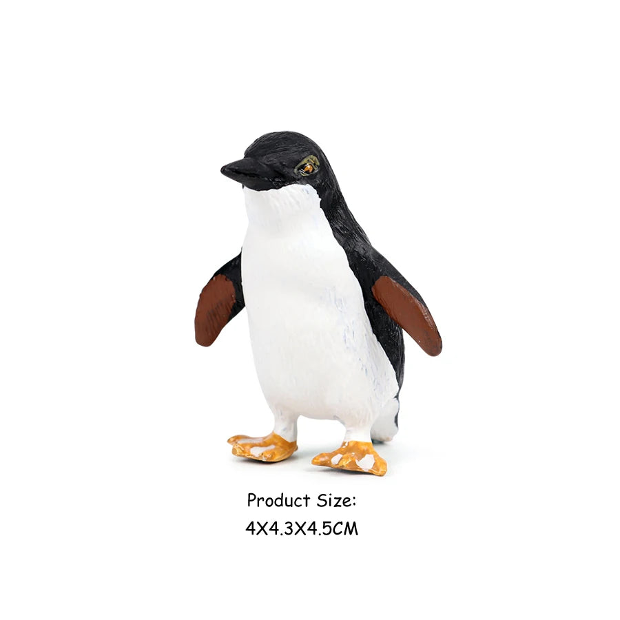Simulation Penguin Models Figurines,Antarctic Set with Different Varieties of Penguin Cub Ocean Animal Model Cake Toppers Gift