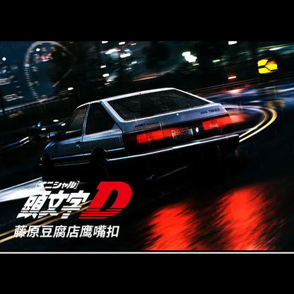 JDM Racing Style AE86 Carabiner Keychain Fujiwara Tofu Shop Chick-Beak Buckle AE86 Fujiwara Takumi Trend Pendant Key Rings Gift