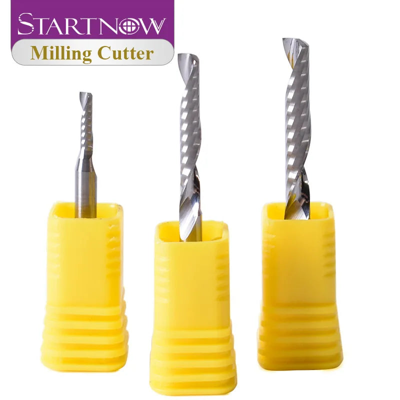 Startnow 5Pcs/Lot Acrylic Milling Cutter One Flute Spiral Bits MDF PVC Engraving CNC Router Bit Wood Cutting Tools End Mill