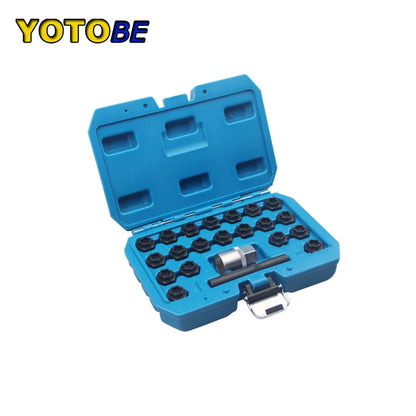 22Pc Wheel Locking Nut Key Socket Sets For BMW 1 3 5 6 & 7 Series 1/2" Drive Anti-Theft Lug Removal Tool 041-060