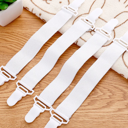 4PCS/Set Elastic Bed Sheet Grippers Adjustable Belt Fastener Clips Mattress Cover Blankets Holder Sofa Fixation Organize Gadgets