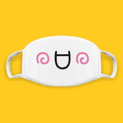 Super Cute Expression Smile Breathable Mouth Face Mask For Korean Black Kpop Unisex Kawaii Face Mouth Muffle Mask Cotton Anime