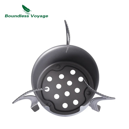 Boundless Voyage Camping Alcohol Stove Ultralight Titanium Wood Burning Stove Outdoor Multi-Fuels Mini Stove Ti2011C-13C