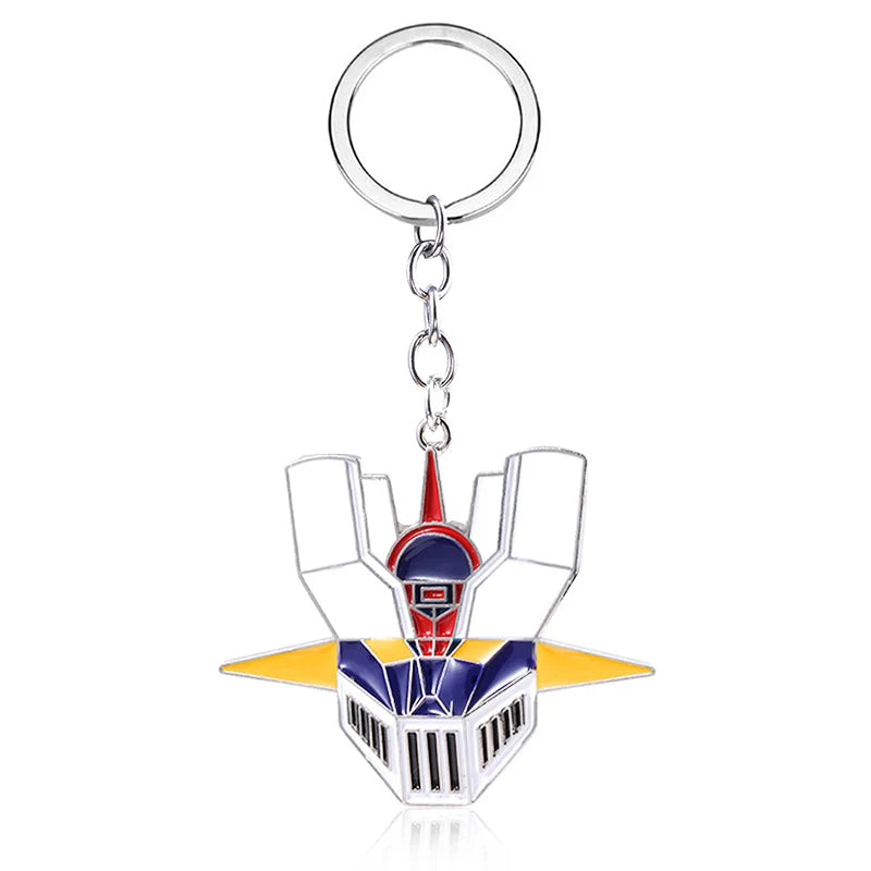 Anime Mazinger Z UFO Robot Grendizer Keychain Portrait Multicolor Mask Metal Keyring Men Boy Fans Accessories Gift Jewelry