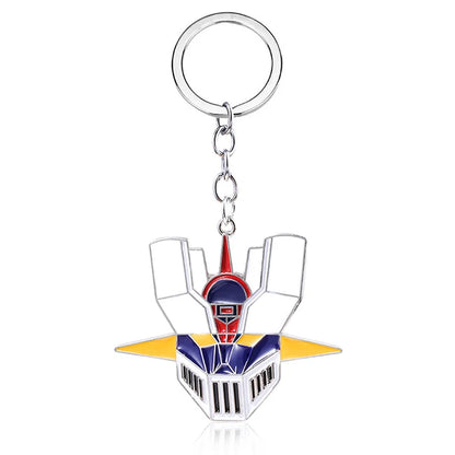 Anime Mazinger Z UFO Robot Grendizer Keychain Portrait Multicolor Mask Metal Keyring Men Boy Fans Accessories Gift Jewelry