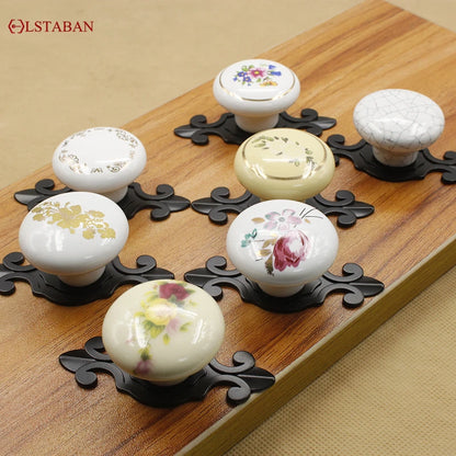 LSTABAN New Chinese Modern Simple Drawer Cupboard Wardrobe Wine Cabinet Bookcase Ceramic Single Hole Zinc Alloy Round Handle