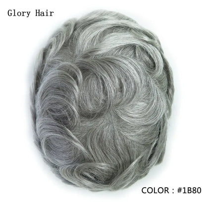 0.12-0.14mm Injected Male Hair Prosthesis Injection Thin Skin Toupee Man Wigs Human Hair Men's Capillary Prothesis For Hair Loss