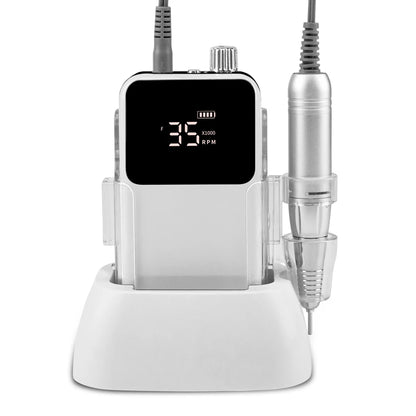 SIMINAIL Rectangle Nail Drill Rechargeable Desktop Base 35000RPM Manicure Electric Machine Nail File Pedicure Cordless Drilling