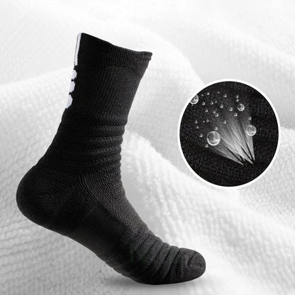 High Socks Men Basketball Sport Socks Breathable Running Cycling Soccer Hiking Black Athletic Cotton Sock Men Winter Warm Socks