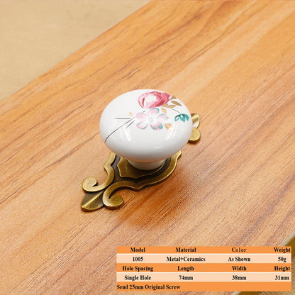 LSTABAN New Chinese Modern Simple Drawer Cupboard Wardrobe Wine Cabinet Bookcase Ceramic Single Hole Zinc Alloy Round Handle