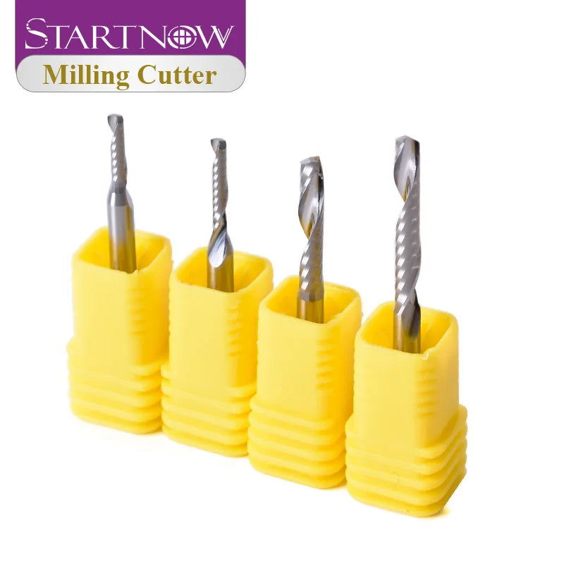 Startnow 5Pcs/Lot Acrylic Milling Cutter One Flute Spiral Bits MDF PVC Engraving CNC Router Bit Wood Cutting Tools End Mill