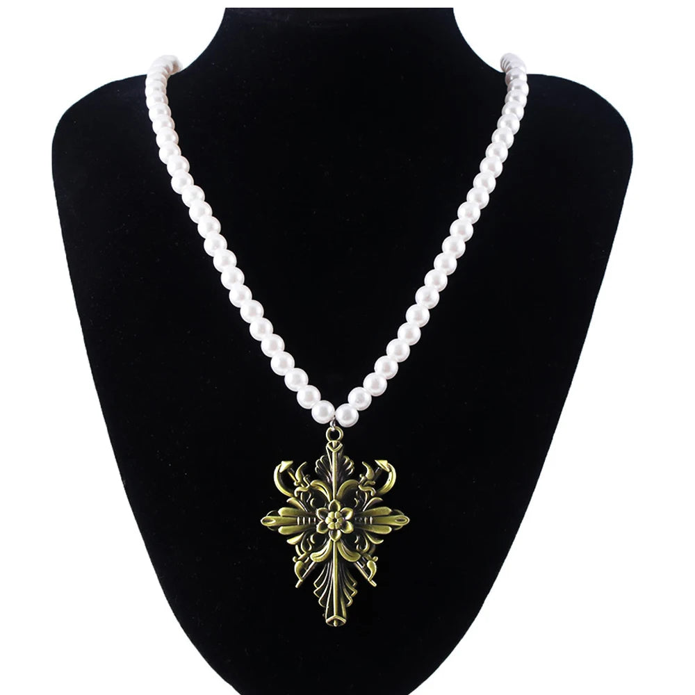 Residents Evils 8 Village Cosplay Necklaces Lady Dimitrescu's Daniela Bela Lace Flowers Collar Choker Halloween Jewelry Gifts
