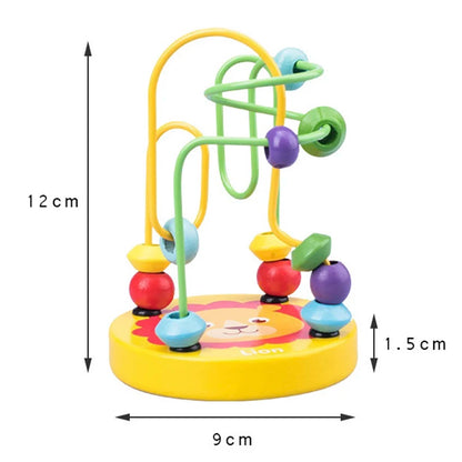 Montessori Wooden Kids Toys Wooden Circles Bead Wire Maze Roller Coaster Toys Educational Toys Wood Puzzles Maze For Children
