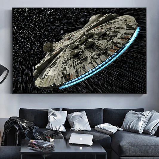 Classic Science Fiction Film Canvas Paintings Destroyer Falcon Spaceship Posters and Print Wall Art Pictures for Home Decoration
