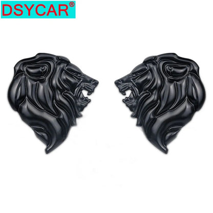 DSYCAR 1Pcs Badge Logo Car Sticker Reflective Decal Auto Decoration Badge Motorcycle Lion Head Emblem 3D Metal Windshield New