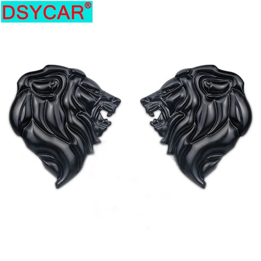 DSYCAR 1Pcs Badge Logo Car Sticker Reflective Decal Auto Decoration Badge Motorcycle Lion Head Emblem 3D Metal Windshield New