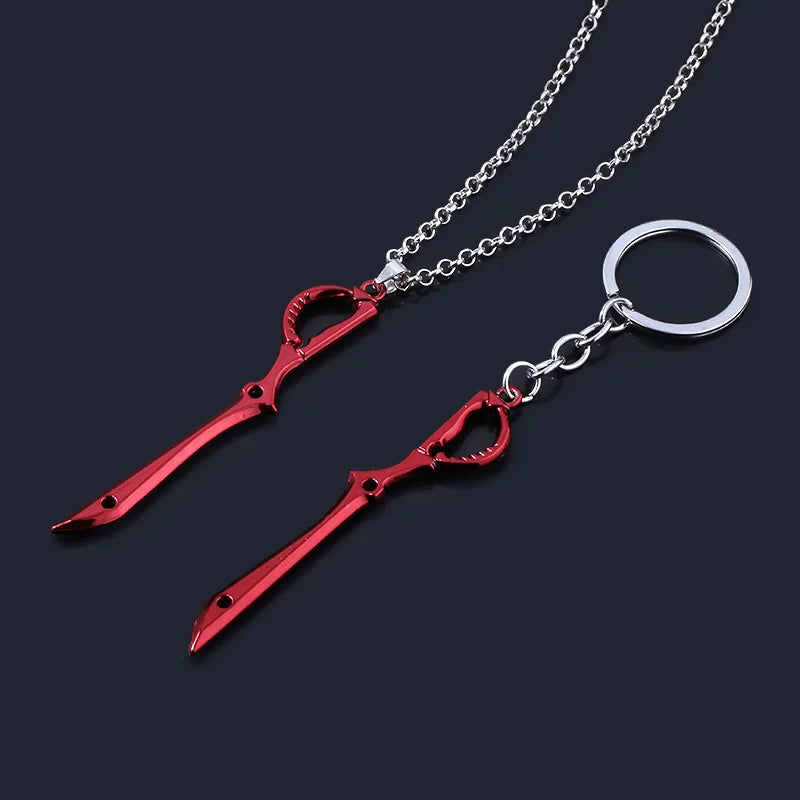 Anime KILL la KILL Key Chains Matoi Ryuko Mini Metal Red Scissor Blade Weapon Pendants Keyring Men Car Accessories
