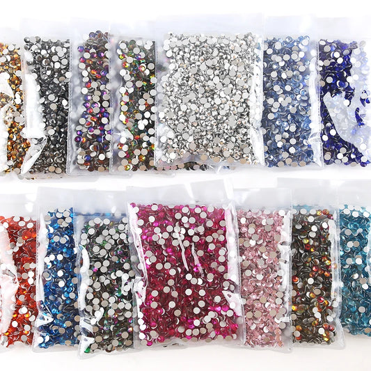 Wholesale in Bulk Rhinestones for Clothes DIY Flat Back Diamond Nail Rhinestone Decorations Crystals AB Glitter Face Art Stone