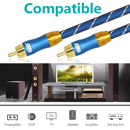 EMK RCA Subwoofer Cable Coaxial Audio RCA Cable RCA to RCA Male to Male 1m 3m 5m DVD Speaker Amp Connect the Subwoofer Cable