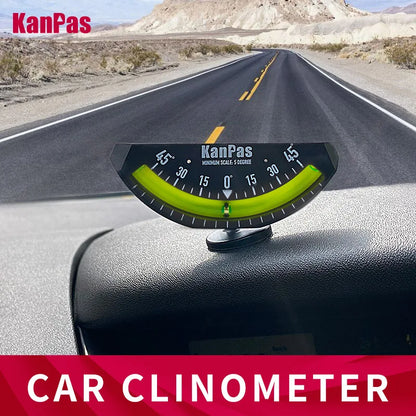KANPAS RV Inclinometer, 0-45°Tilt Angle Gauge, Liquid Filled Metal Ball Indicator, No Battery Level For Car and Marine CLI-45