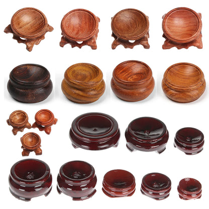 Crystal ball base desktop ornament - wooden holders set, various sizes and designs for display and photography.
