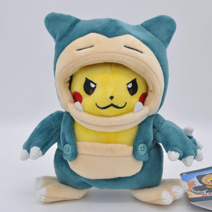 Cos Eevee Pikachu Cosplay Plush Toy Charizard Peluche Snorlax Garchomp Tyranitar Hydreigon Stuffed Animal Doll Plushies Toy Gift