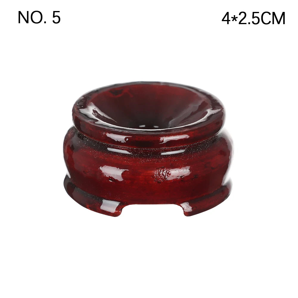 1 PC Figurine Crystal Ball Base Handicraft Desktop Ornaments Photography Props Display Stand Sphere Stone Support Wooden Holder