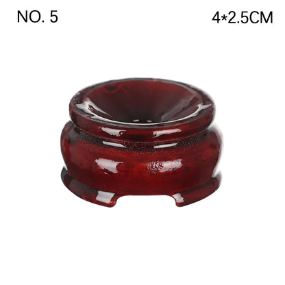 1 PC Figurine Crystal Ball Base Handicraft Desktop Ornaments Photography Props Display Stand Sphere Stone Support Wooden Holder