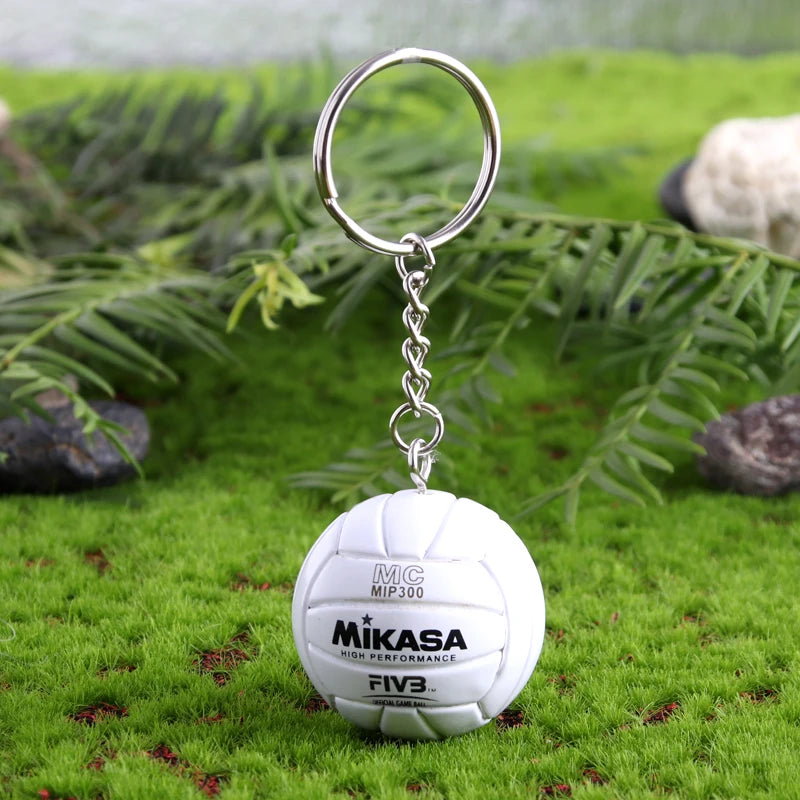 PVC Volleyball Keychain Ball Toy Sport Key Chain Gift Car Ball Key Holder Ring For Players Men Women Keyring Birthday Gift