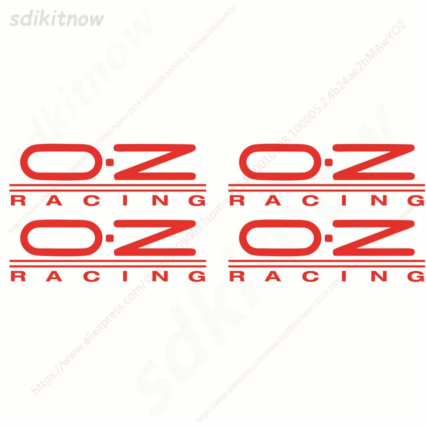3.8x12cm 4pcs/lot Car Racing Sticker Styling Window Decoration Waterproof Vinyl Decal For OZ Racing Wheel Rim Hub Accessories