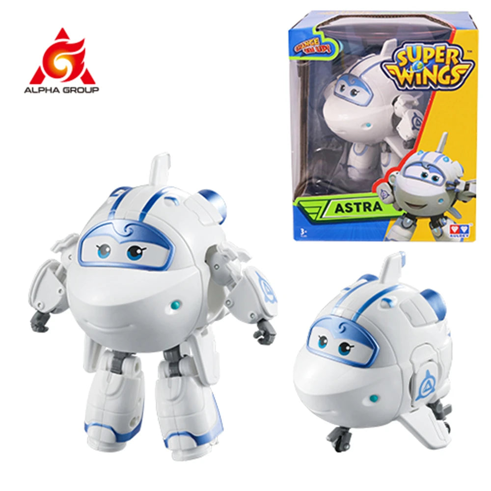 Super Wings 5 Inches Transforming Traver Transforms from Airplane to Robot in 10 Steps Deformation Action Figures Kid Toys Gift