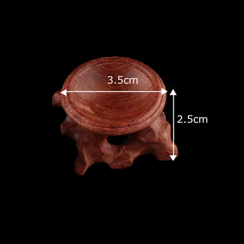 1 PC Figurine Crystal Ball Base Handicraft Desktop Ornaments Photography Props Display Stand Sphere Stone Support Wooden Holder