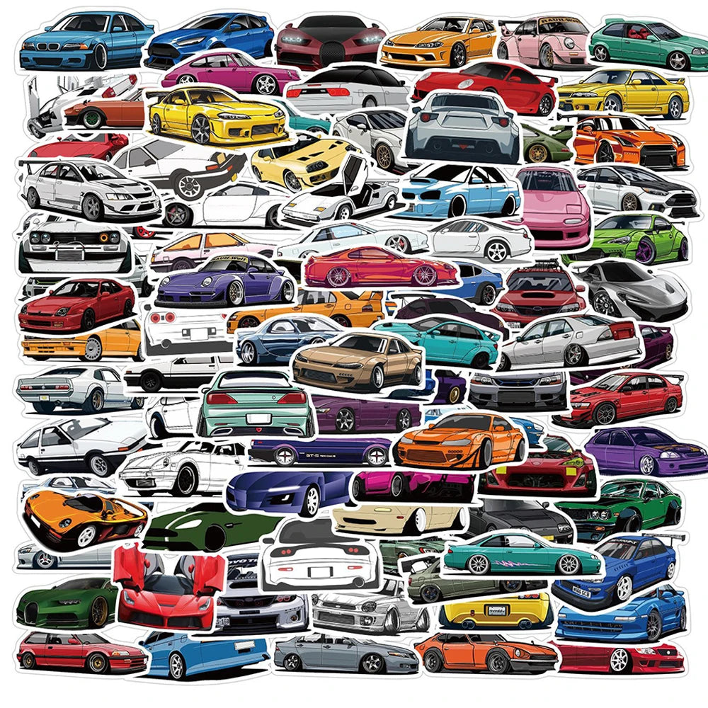 50/100PCS Retrofit Racing JDM Stickers Car Motorcycle Laptop Guitar Wa ...