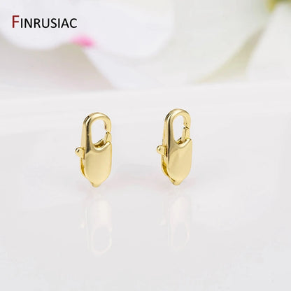 14k Real Gold Plated Brass Lobster Clasps for DIY Bracelets Necklace Handmade Jewelry Making Components