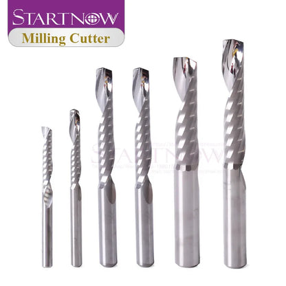 Startnow 5Pcs/Lot Acrylic Milling Cutter One Flute Spiral Bits MDF PVC Engraving CNC Router Bit Wood Cutting Tools End Mill
